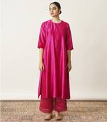 The rani pink silk chanderi set