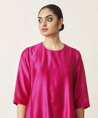 The rani pink silk chanderi set 2