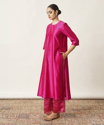 The rani pink silk chanderi set 5