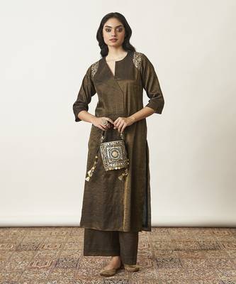 The black & gold silk tissue ensemble with sequin detailing 1