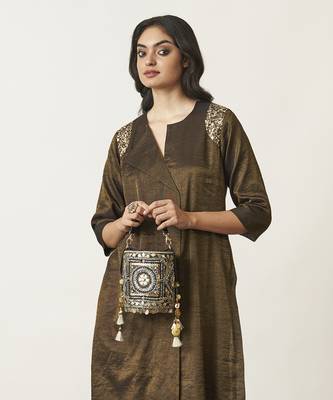 The black & gold silk tissue ensemble with sequin detailing 2