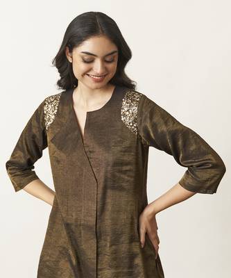 The black & gold silk tissue ensemble with sequin detailing 3