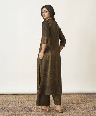 The black & gold silk tissue ensemble with sequin detailing 4