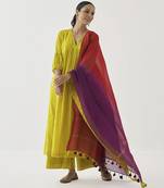 The basanti silk chanderi ensemble