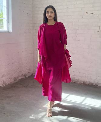 The waterfall jacket ensemble - rani pink 1