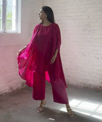 The waterfall jacket ensemble - rani pink 2