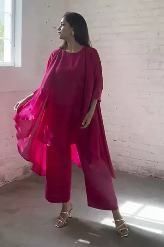The waterfall jacket ensemble - rani pink
