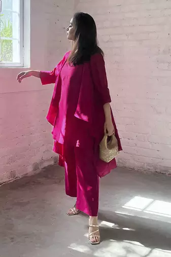The waterfall jacket ensemble - rani pink