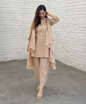 The waterfall jacket ensemble - champagne 1
