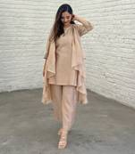 The waterfall jacket ensemble - champagne