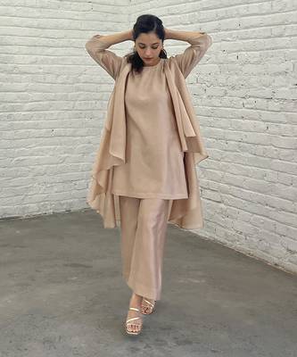 The waterfall jacket ensemble - champagne 2