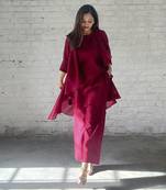 The waterfall jacket ensemble - burgundy