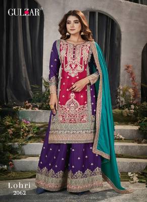 Pink sequins work silk blend salwar kameez 1