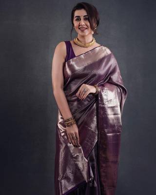 wine silk blend sarees with blouse 1