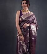 wine silk blend sarees with blouse