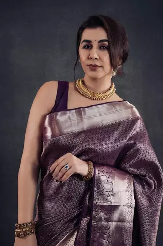 wine silk blend sarees with blouse