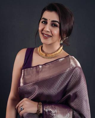 wine silk blend sarees with blouse 5