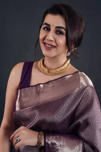 wine silk blend sarees with blouse