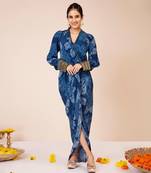 Celtic blue cuffed dress