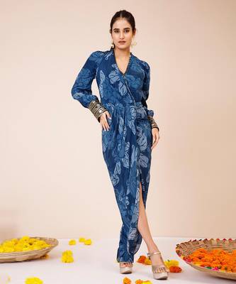 Celtic blue cuffed dress 3