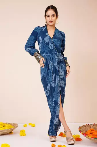 Celtic blue cuffed dress