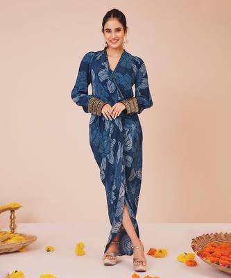 Celtic blue cuffed dress 4