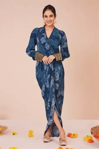 Celtic blue cuffed dress