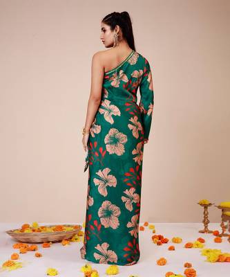 Hibiscus one shoulder tieup dress 2