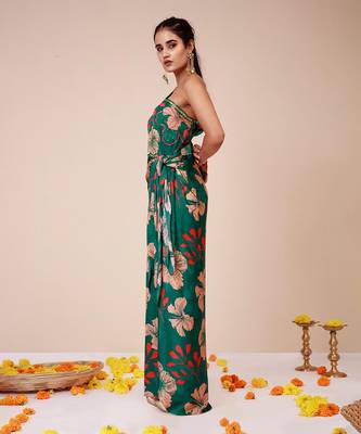 Hibiscus one shoulder tieup dress 3