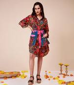 Vibrant waist harness shirt dress