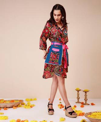Vibrant waist harness shirt dress 2