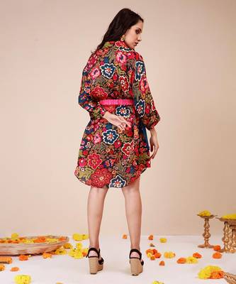Vibrant waist harness shirt dress 3