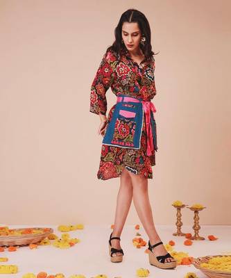 Vibrant waist harness shirt dress 4