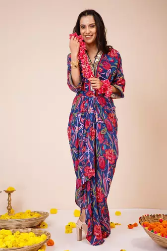 Rose cowl dress