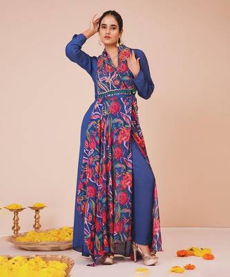 Rose trench coat with pants 1