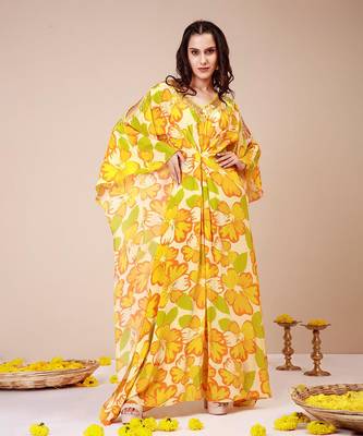 Sunflower kaftan dress 1