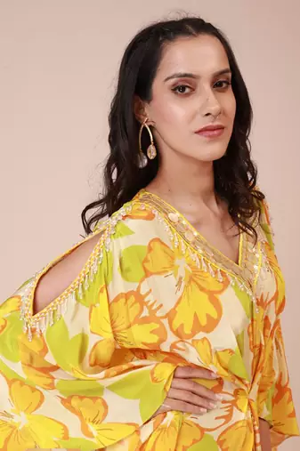 Sunflower kaftan dress