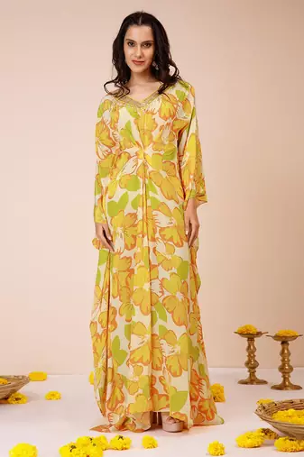 Sunflower kaftan dress