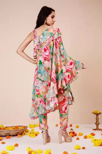 Bold floral frill set