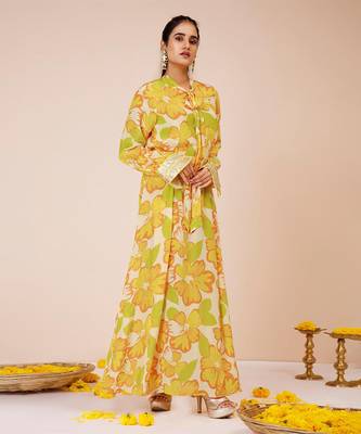 Sunflower tie-up dress 1