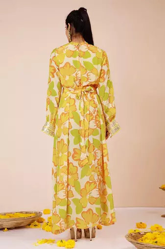 Sunflower tie-up dress