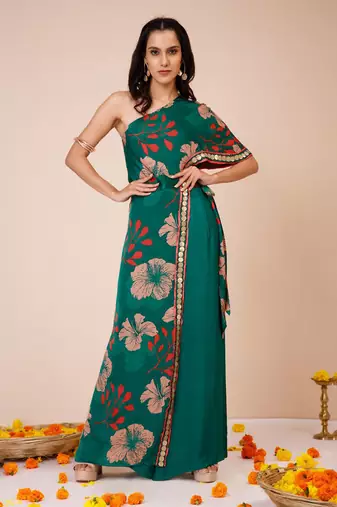 Hibiscus one shoulder set