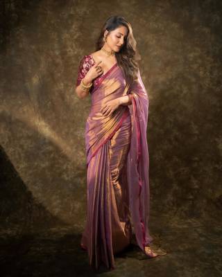 Purple silk saree for wedding 2