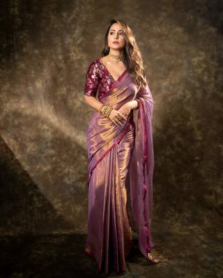 Purple silk saree for wedding 3