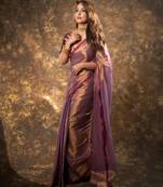 Purple silk saree for wedding