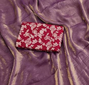 Attractive Purple Fendy Silk Saree with Jacquard Weaving Blouse 5