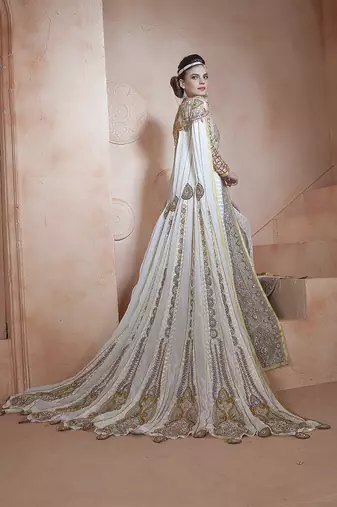 Gray Georgette Stone Work Kaftan