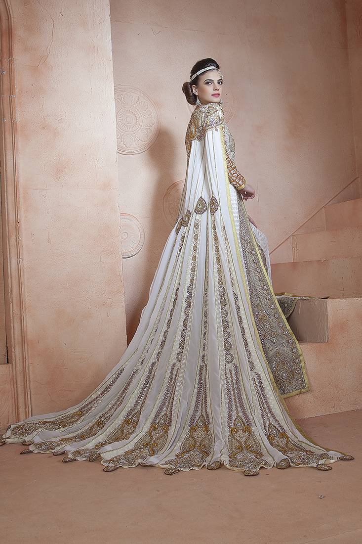 Gray Georgette Stone Work Kaftan