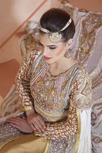 Gray Georgette Stone Work Kaftan
