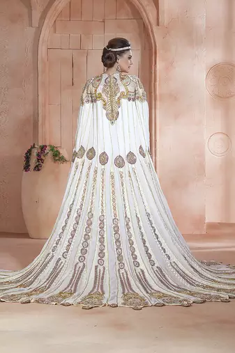Gray Georgette Stone Work Kaftan